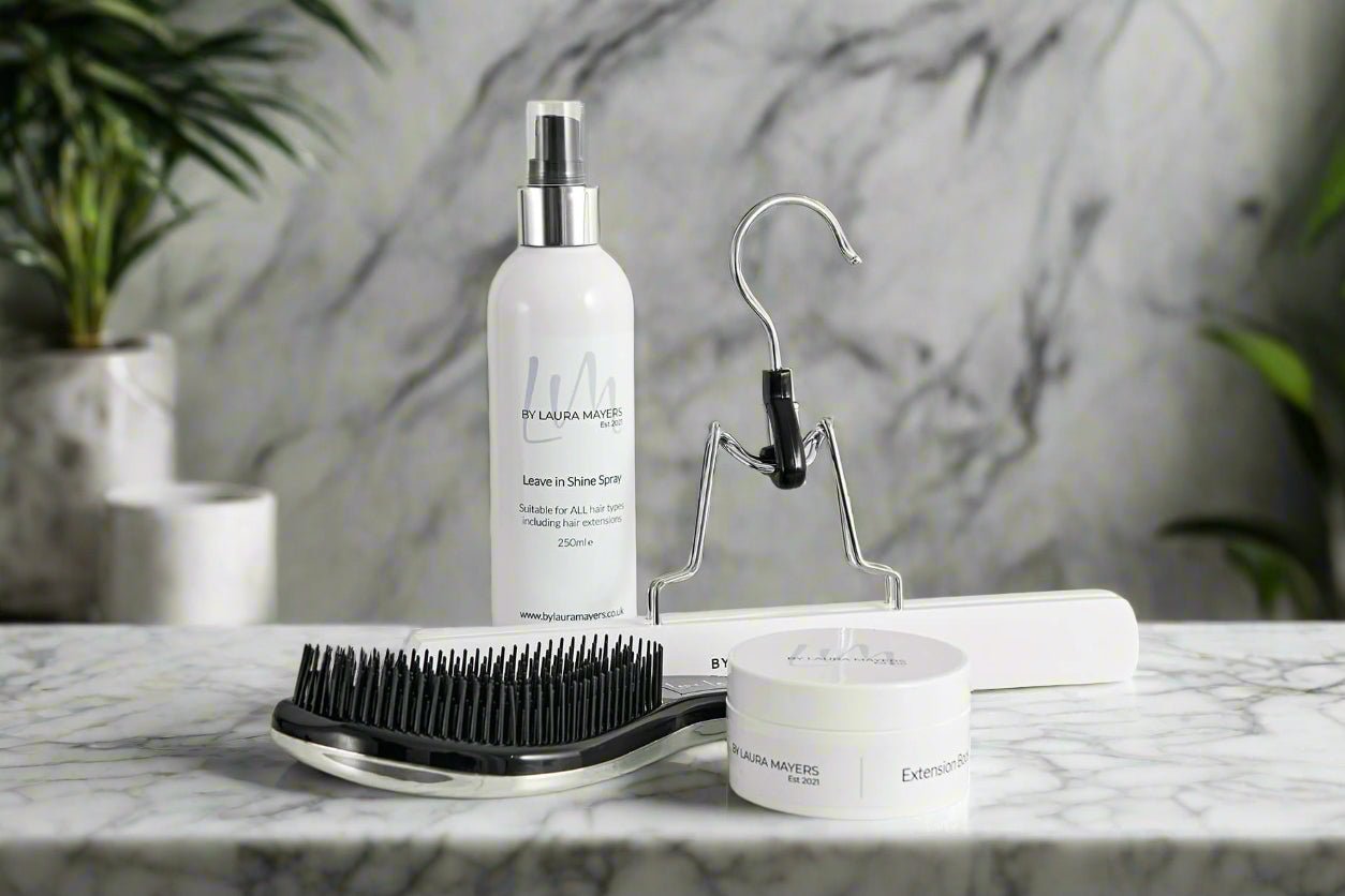 Exclusive Hair Extension Care Set by Laura Mayers | Hanger, Boost, Brush & Shine - By Laura Mayers