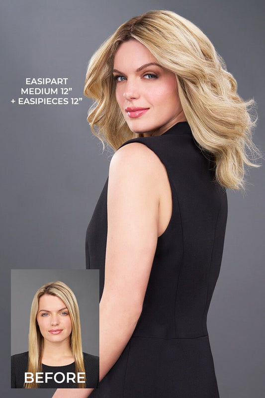 easiPart Medium 12” Human Hair Topper Jon Renau | Natural Hair Volume Solution - By Laura Mayers